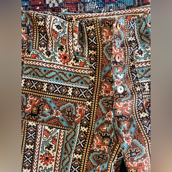 vintage 60s/70s handmade tapestry pants sailor pocket - Picture 4 of 4